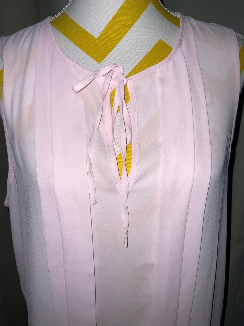J. Crew Pale Pink Tie-Front Sleeveless Sheer Blouse